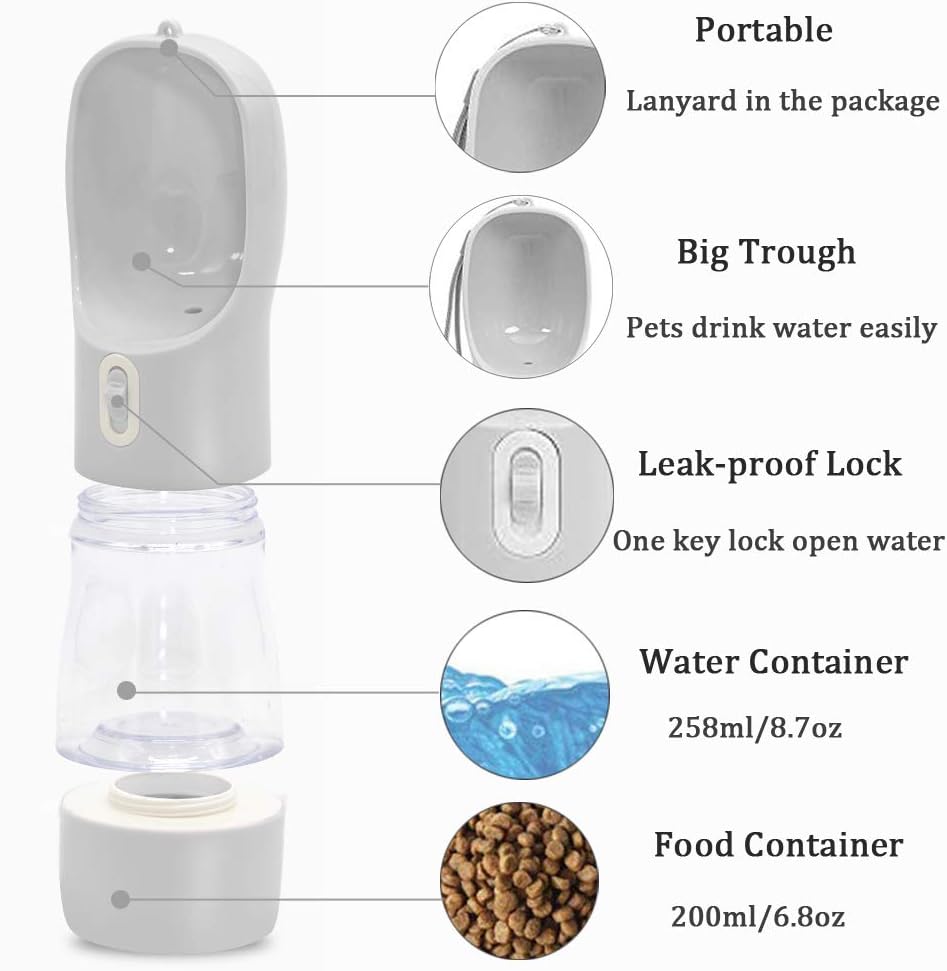 Wagging Gadget Portable – Leak Proof Dog Water Bottle and Food Container